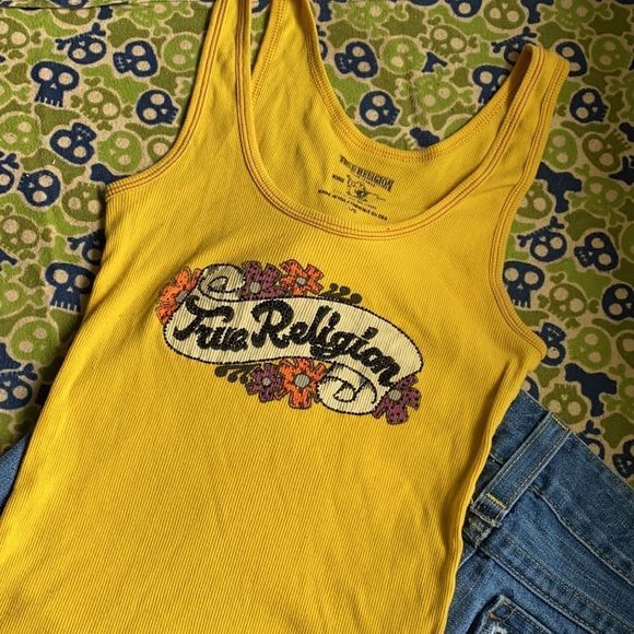 True Religion jean low rise mini skirt(12)&matching tank(L)
